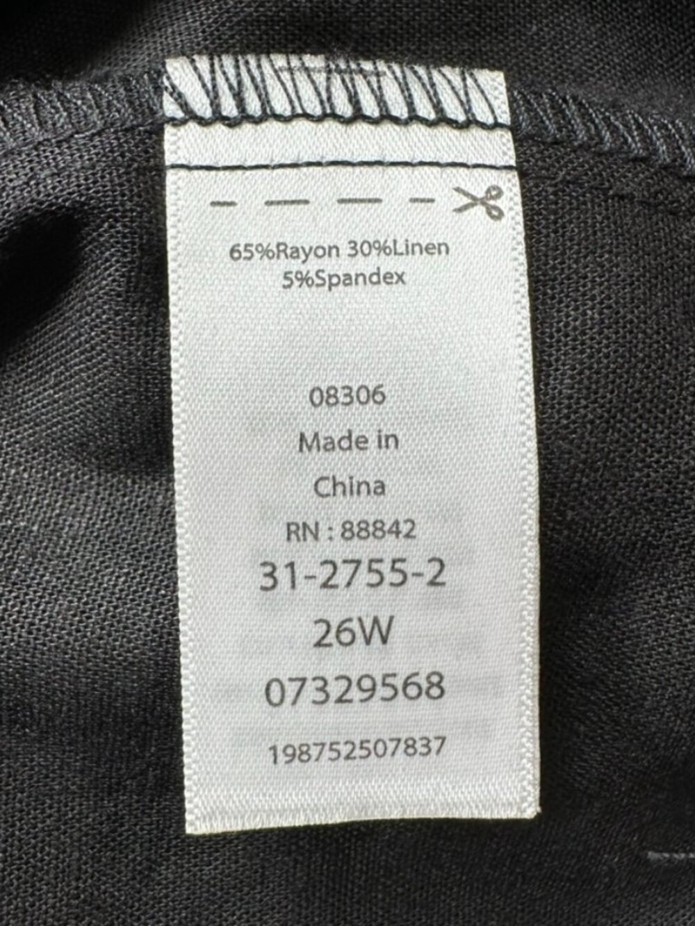 Eloquii Plus Size 26W Rayon Linen Blend Pull On Shorts 31 Black 31-2755-2 NEW - Picture 6 of 10